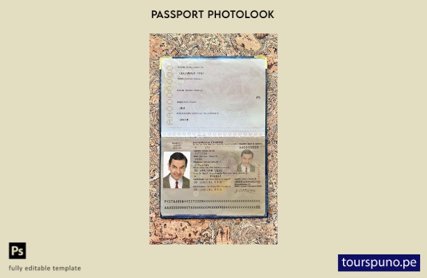 Plantilla de apariencia de foto de pasaporte de Italia lista para imprimir